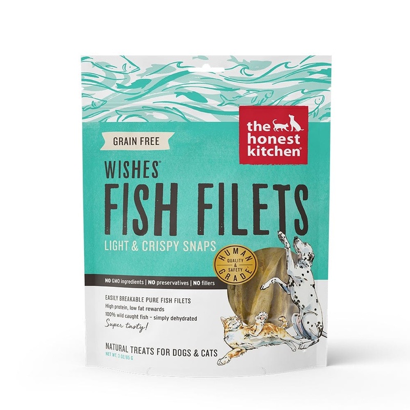 The Honest Kitchen WISHES Whitefish Fillet Dog and Cat Treats 3 oz