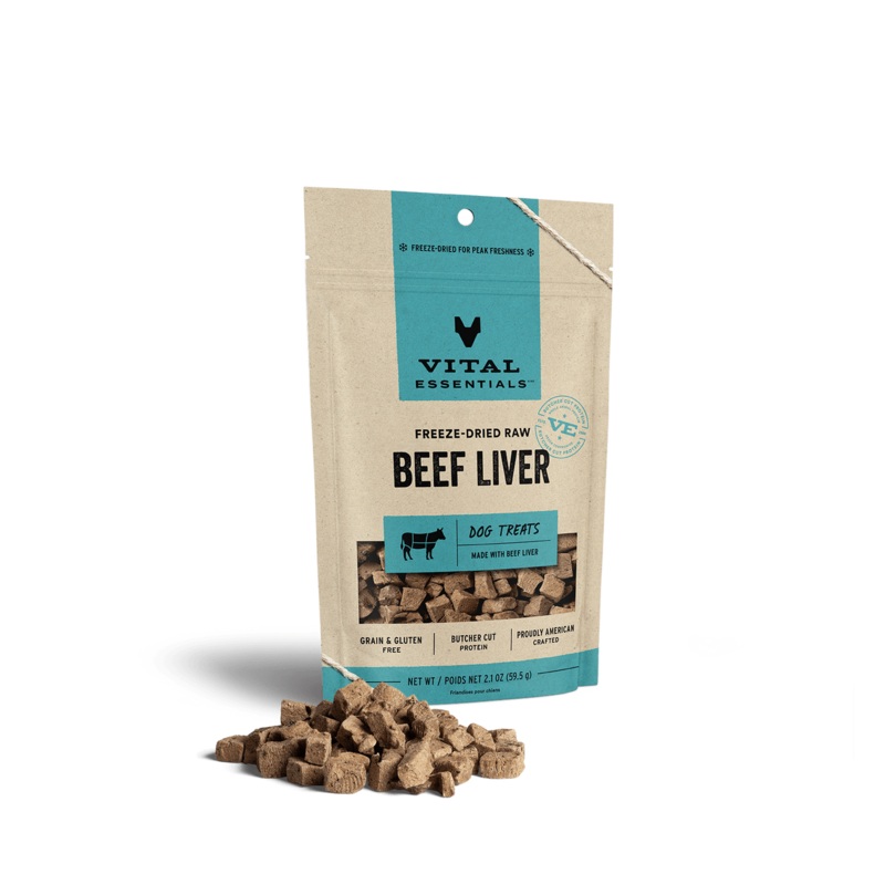 Vital Essentials Freeze-Dried Beef Liver Dog Treats 2.1 oz