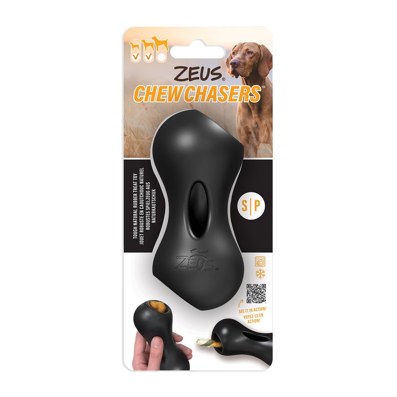 Zeus Chewchasers Rubber Treat Peanut – Black – Small – 11 cm (4.3 in)