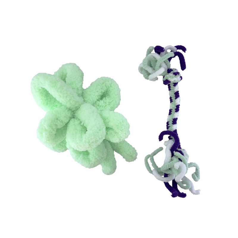 Kong Cat Active Rope Toy Mint & Purple 2 count