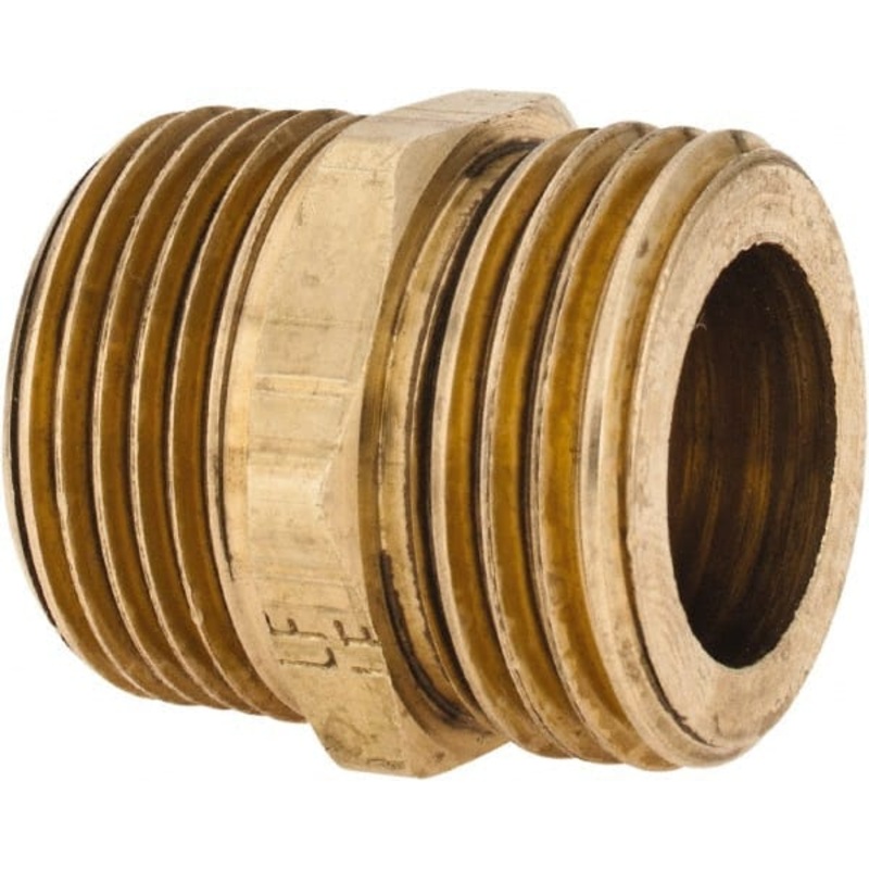 MSC Direct ANDERSON METALS  3/4 MGHT & 3/4 MPT Garden Hose Male x MIP with FIP Tap 3/4-Inch by 1/2-Inch