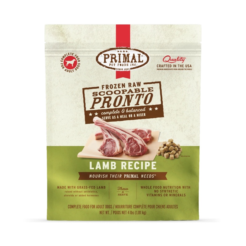 Primal Frozen Raw Scoopable Pronto Dog Food – Lamb Recipe