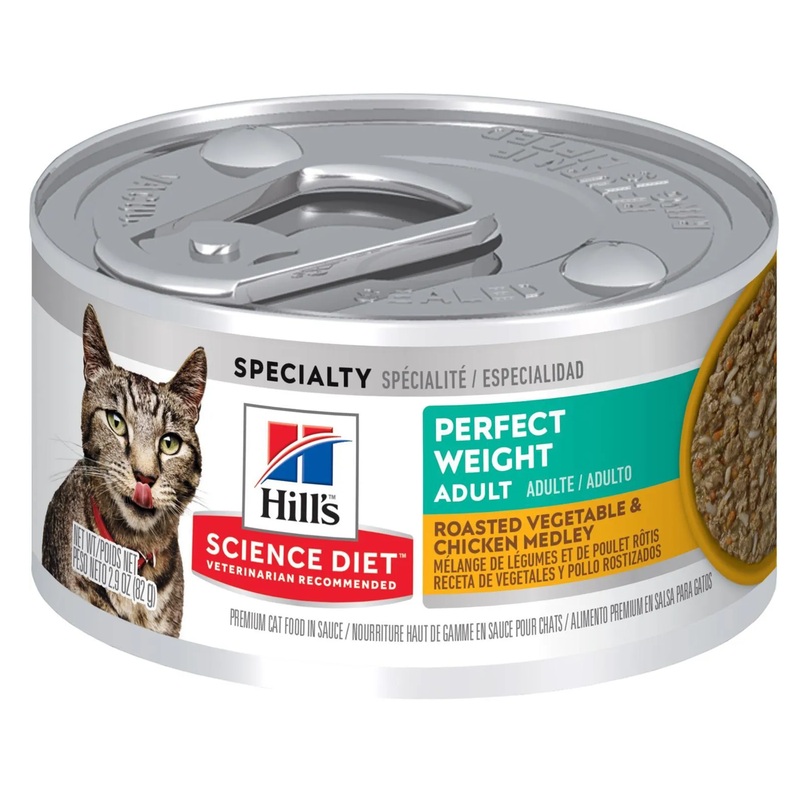 Science Diet Adult Perfect Weight Roasted Vegetable & Chicken Medley Wet Cat Food 2.9-oz 24-pack