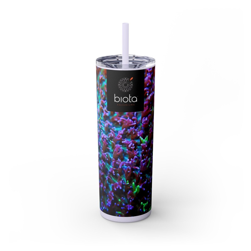 Skinny Tumbler with Straw, 20oz Glossy Glitter Lilac 20oz