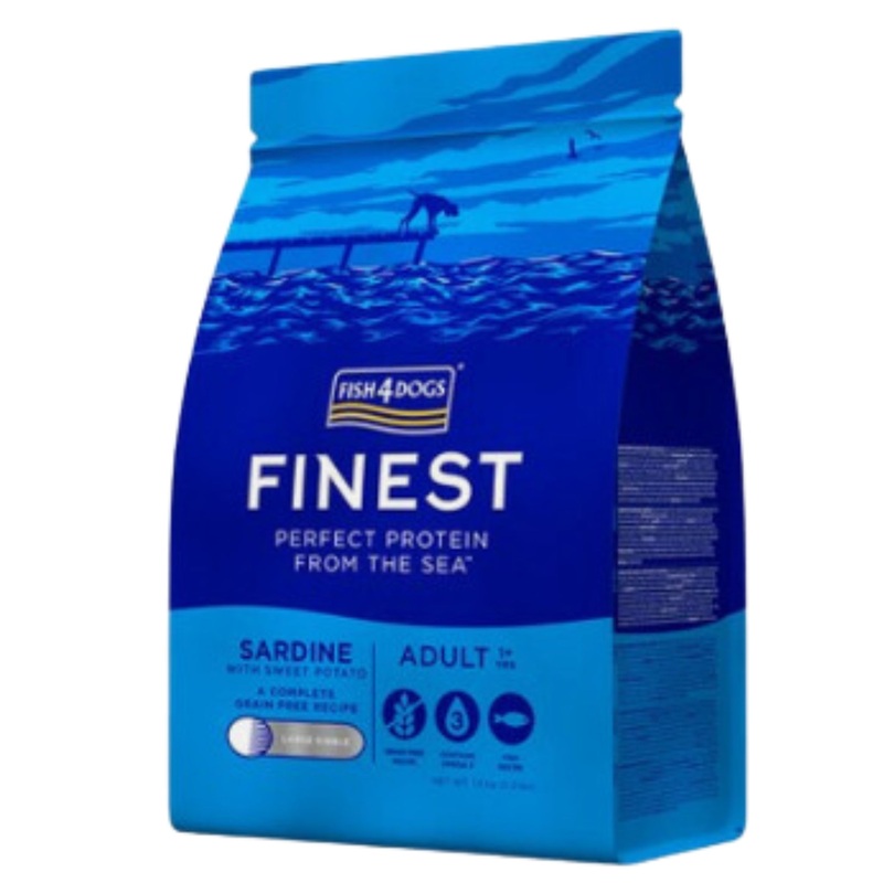 Fish4Dogs Finest Large Kibble Adult Dry Dog Food – Sardine with Sweet Potato – 1.5Kg