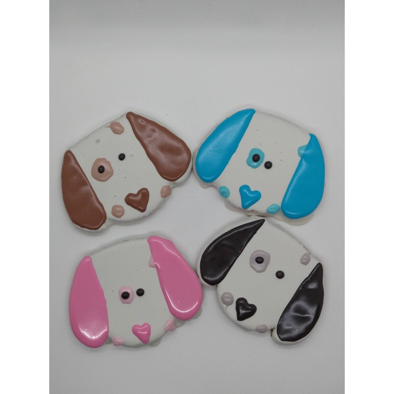 Multi color Dog face dog treats Peanut butter