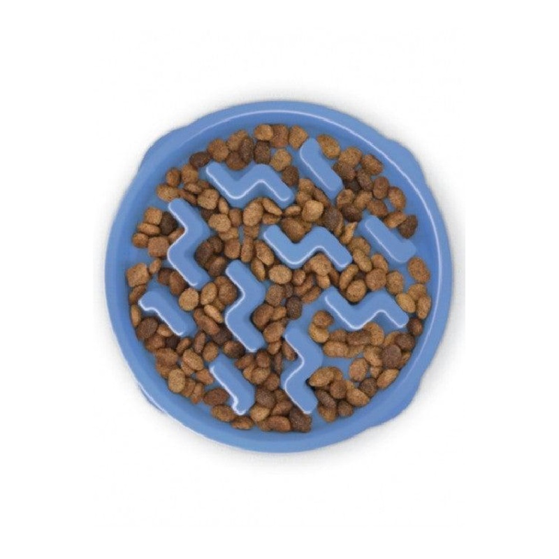Outward Hound Fun Feeder Notch Blue Dog Bowl Large 4 Cups