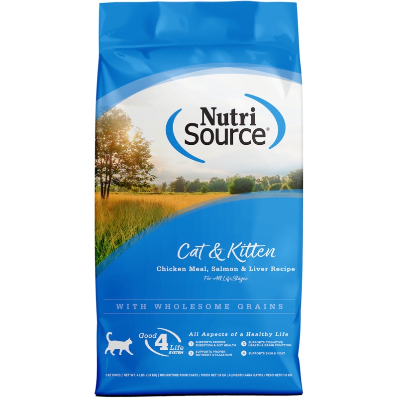 NutriSource Cat & Kitten Chicken Meal, Salmon & Liver Recipe 4lb