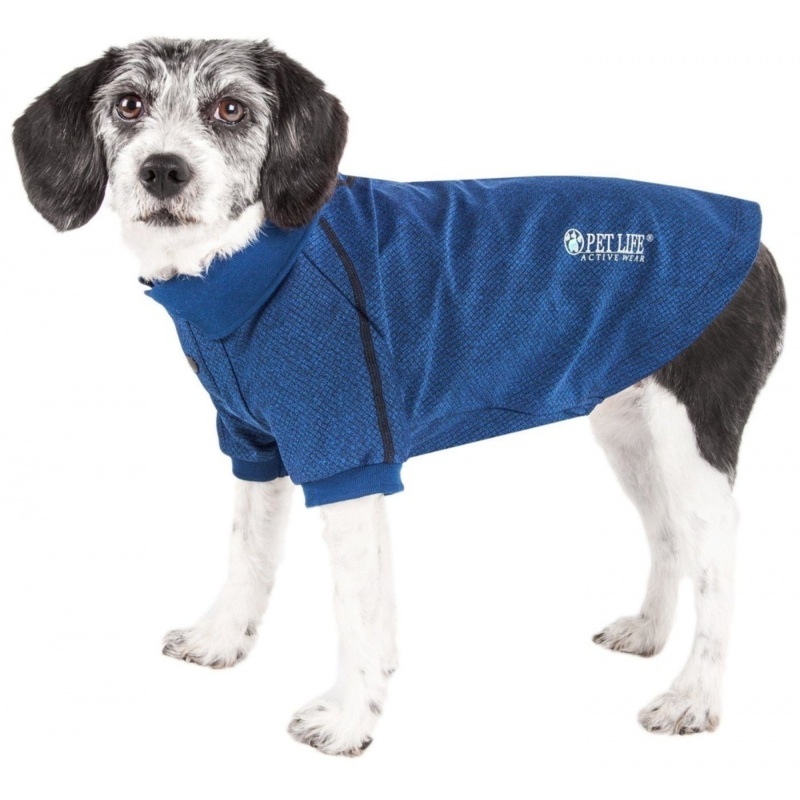 Pet Life Active Relax Stretch Fur Flexed Navy Polo Dog T-Shirt