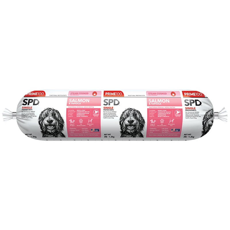 Prime100 SPD Fresh Roll Salmon & Tapioca Fresh Dog Food 1 lb