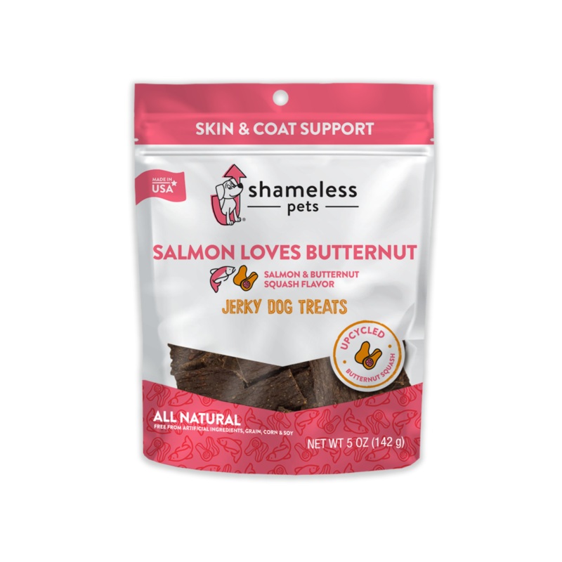 Shameless Pets Salmon Loves Butternut Jerky Bites
