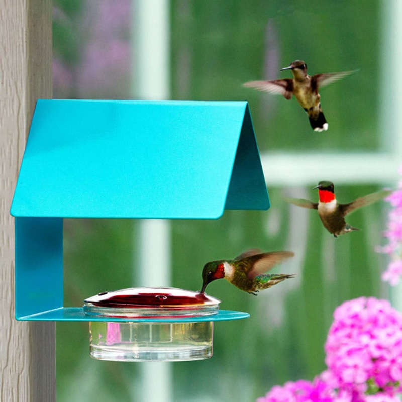 The Cottage Hummingbird Feeder Aqua