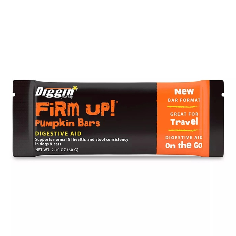 Diggin Your Dog Firm Up! Pumpkin Bars Digestive Aid Stool Consistency for Dogs and Cats 2.1 oz