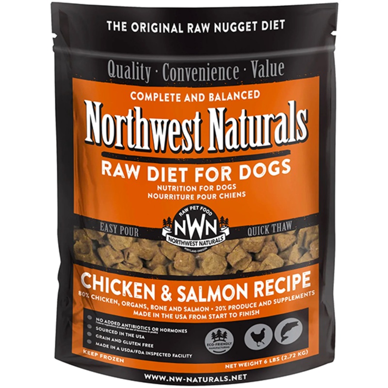 Nuggets Chicken & Salmon Recipe Frozen Raw Dog Food 15 Pounds