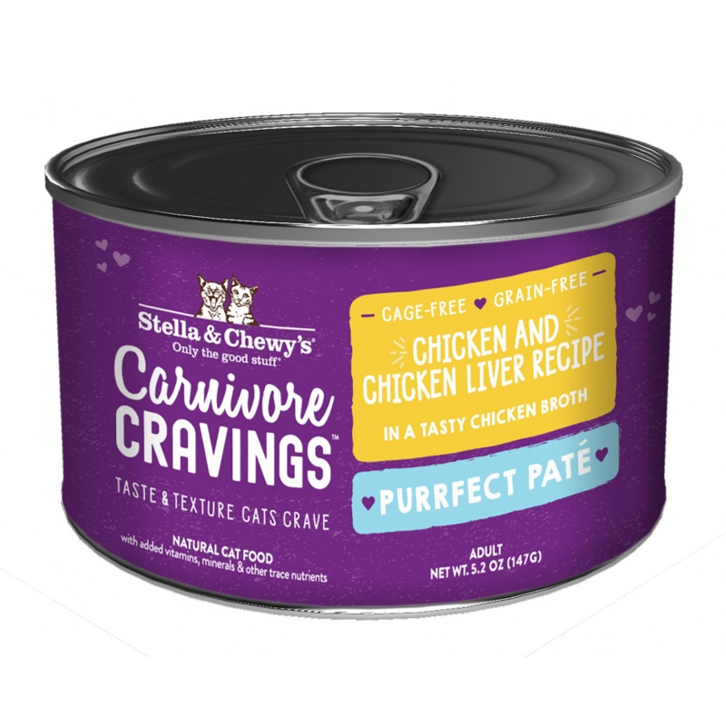 Stella & Chewy’s Carnivore Cravings Purrfect Pate Chicken & Chicken Liver Pate Recipe in Broth Wet Cat Food