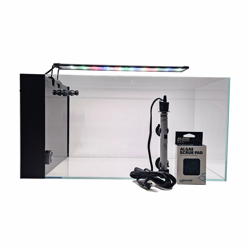 14 Gallon Ultra Low Iron Glass CRYSTAL Aquarium with Built in Side Filter