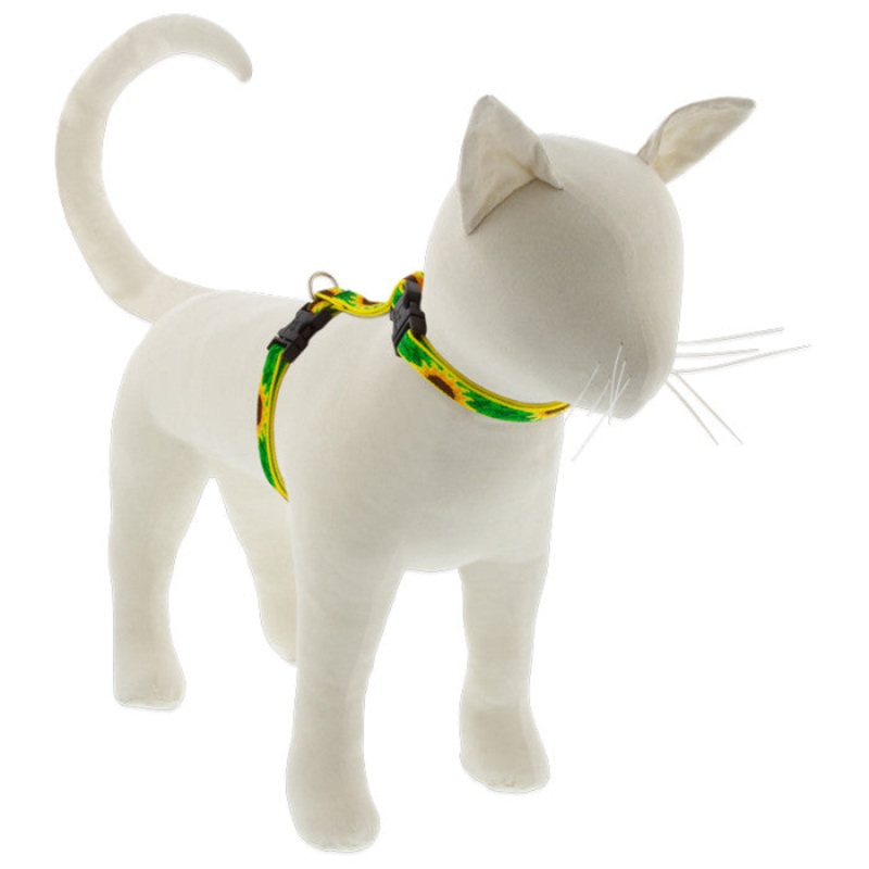 Lupine Original Designs H-Style Cat Harness 1/2″ x 9″-14″ Sunflowers