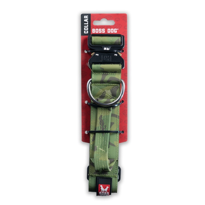 Boss Dog Collar Camo Green 1.2″ Small