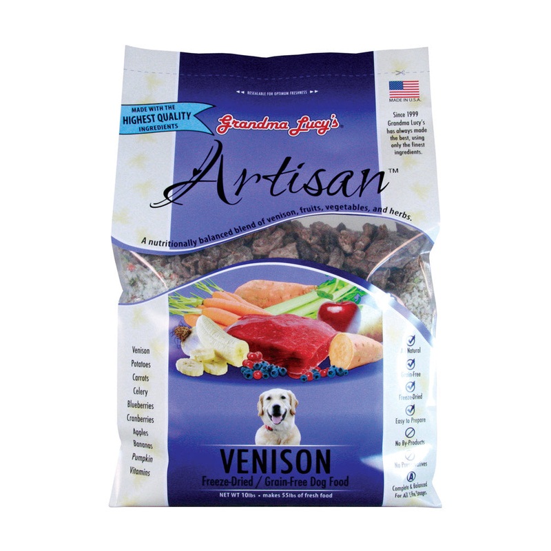Grandma Lucys Artisan Freeze Dried Grain Free Venison Recipe Dog Food 10 Lbs