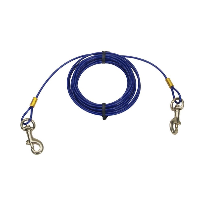 Coastal Pet Products Titan Medium Cable Dog Tie Out in Blue 15 ft