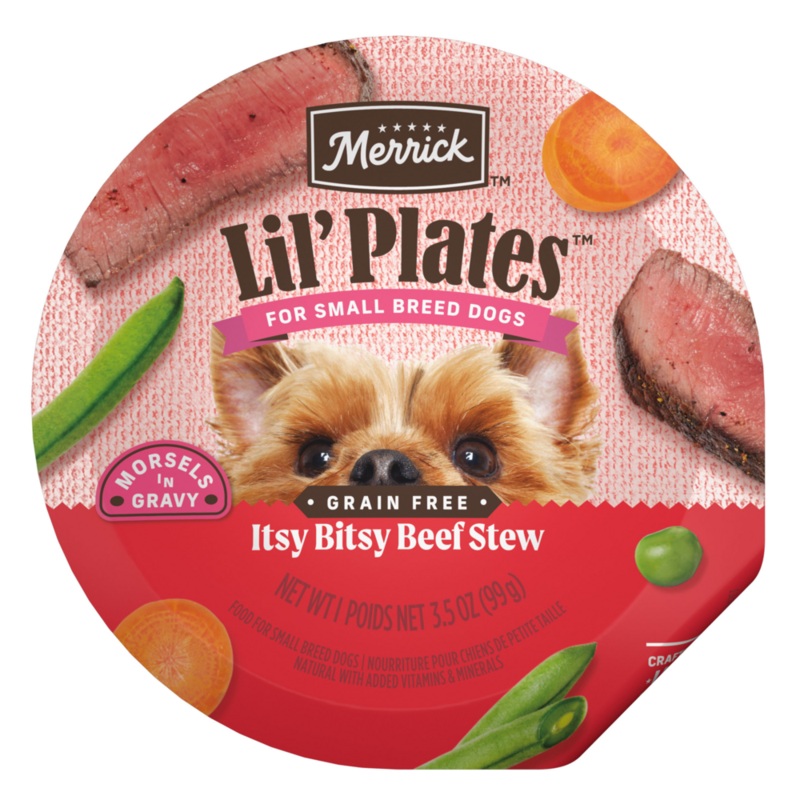Merrick Lil’ Plates Adult Small Breed Grain Free Itsy Bitsy Beef Stew Canned Dog Food