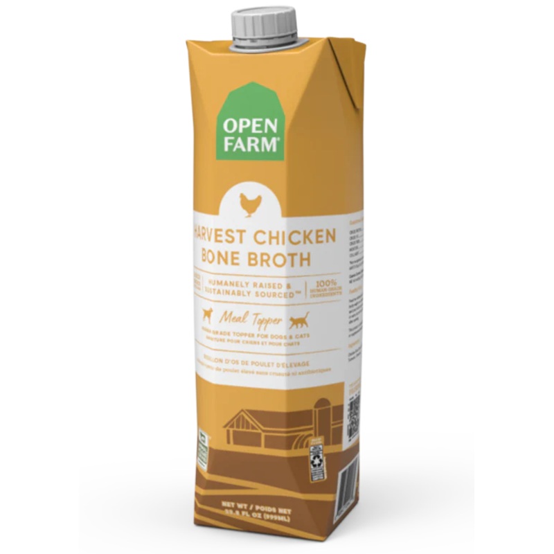Open Farm Harvest Chicken Bone Broth For Dogs & Cats 12oz