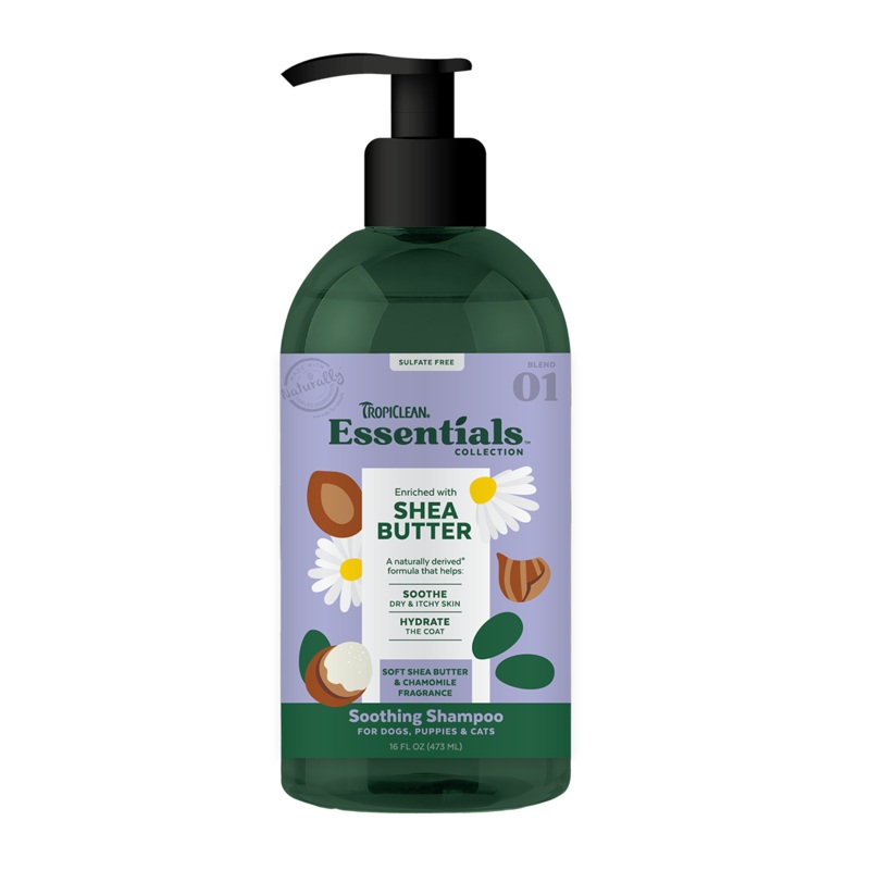 Tropiclean Essentials Shea Butter Shampoo For Dogs, Puppies And Cats