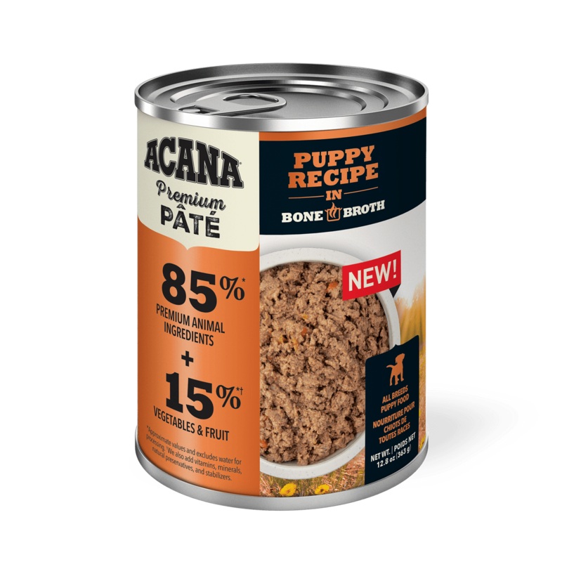 Acana Premium Puppy Recipe Grain Free Pate in Bone Broth for Dogs 12.8 oz