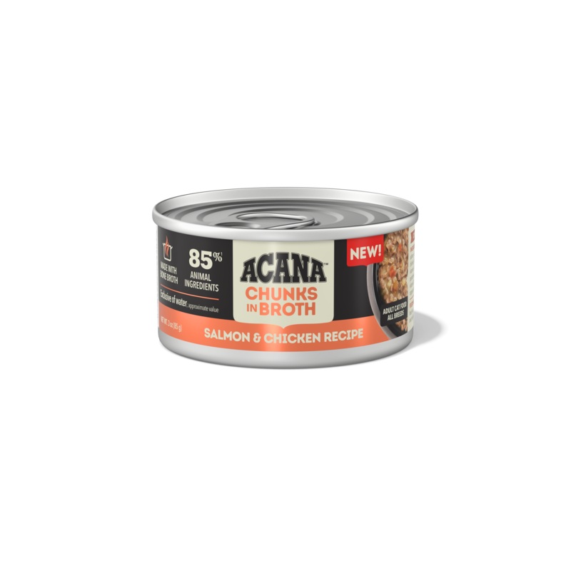 ACANA Salmon & Chicken Recipe Grain-Free Chunks in Broth Wet Canned Cat Food 3oz can