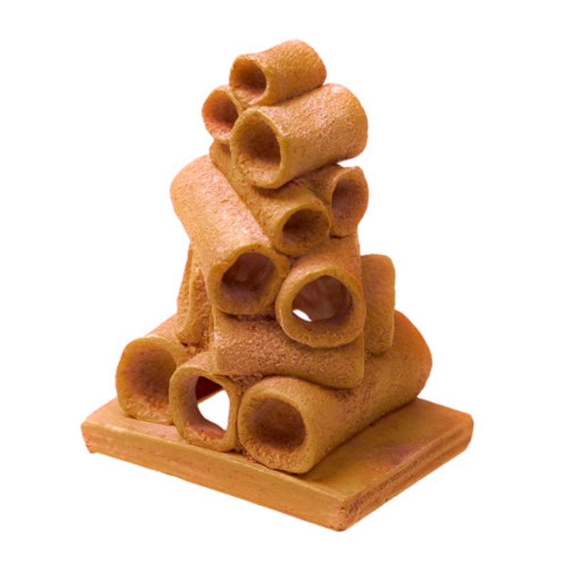 Blue Ribbon Terra Cotta Pipe Structure Handcrafted And Ideal For Shrimp 3.5 x 3 x 5.25 In