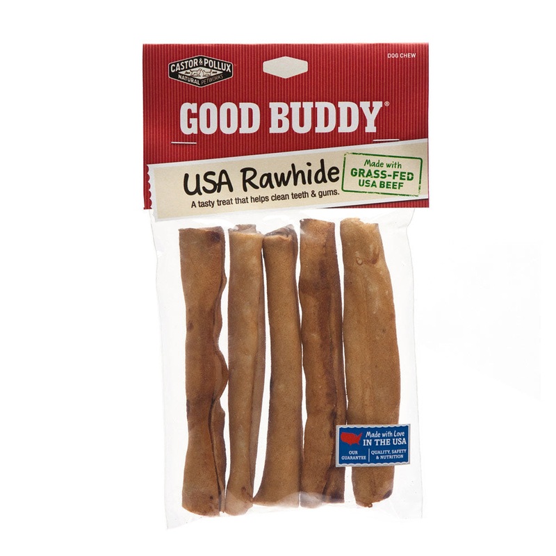 Castor & Pollux Good Buddy USA Rawhide Sticks with Natural Chicken Flavor Dog Treats 5 Inch