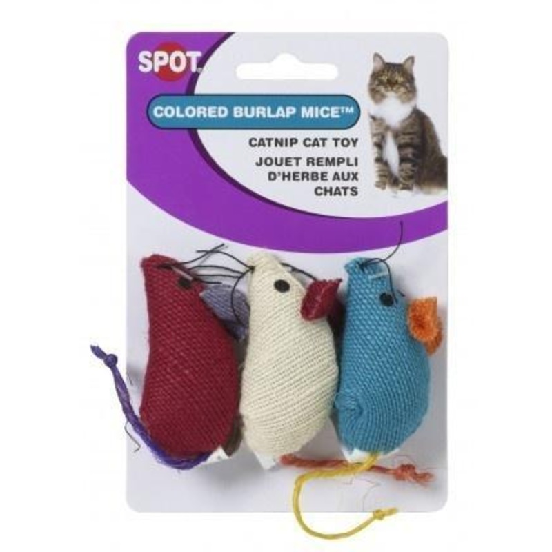 Ethical Pet SPOT Colored Burlap Mice Catnip Toy