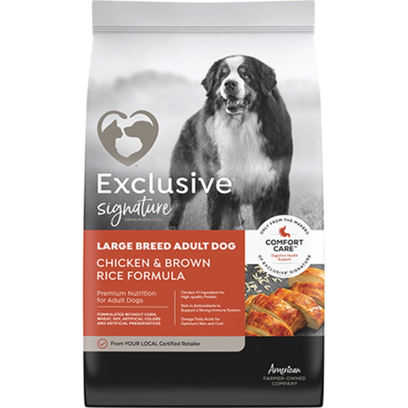 Exclusive Signature Large Breed Adult Dog Chicken & Brown Rice Formula Dog Food 30 Lb