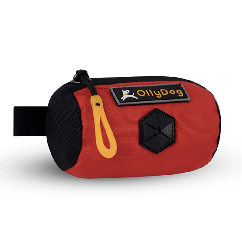 Scoop Pickup Bag Easy Access Recycled Materials Poop Bag Dispenser Fiesta Red 4 in x 1.5 in x 2 in