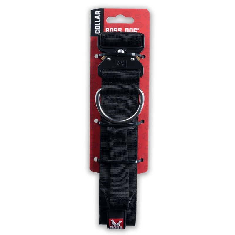 Boss Dog Tactical Collar 2″ Wide 20″-28″ XLarge Solid Black