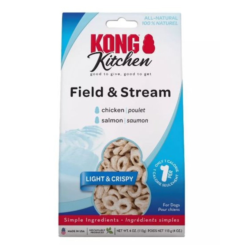 KONG Kitchen Light & Crispy Field Stream Dog Treat with Chicken & Salmon Flavor Dog Treat