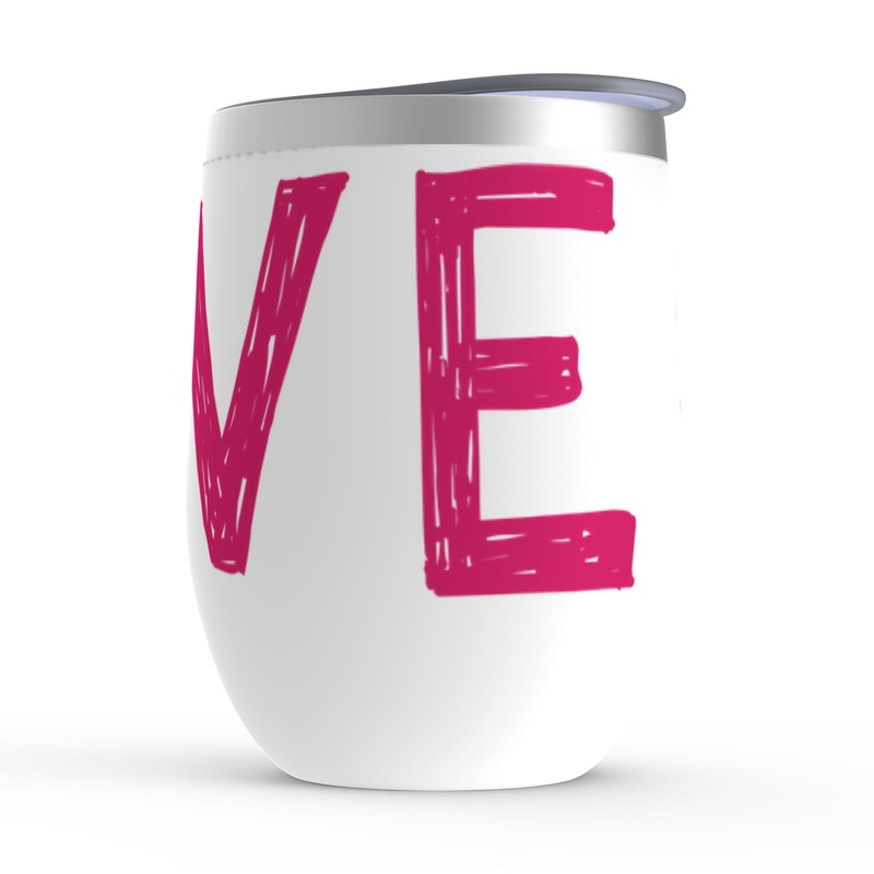 Love Pawprint Stemless Wine Tumblers White
