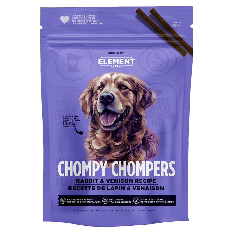 NutriSource Rabbit & Venison Chompy Chompers High Protein Dog Treats 6 oz