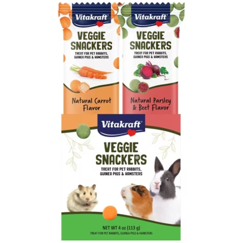 Vitakraft Veggie Snackers Carrot & Parsley Beet for Rabbit Guinea Pig and Hamster 4oz