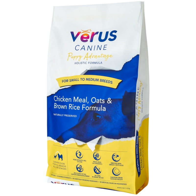 VRUS Puppy Advantage Chicken Meal, Oats & Brown Rice Holistic Formula 4 Lb.