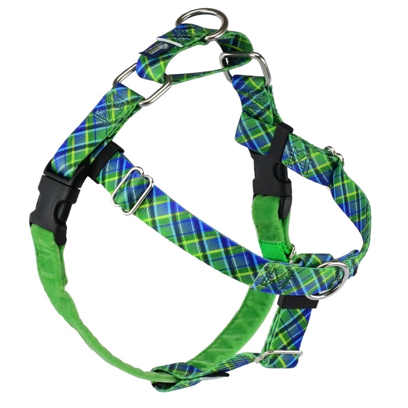 2 Hounds Design Freedom No-Pull Dog Harness Electric Glow Green 5/8″Small 20″24″