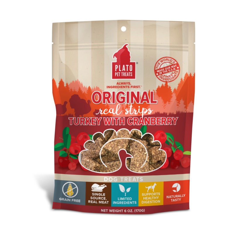 Plato Real Strips Turkey With Cranberry Meat Bar Dog Treats