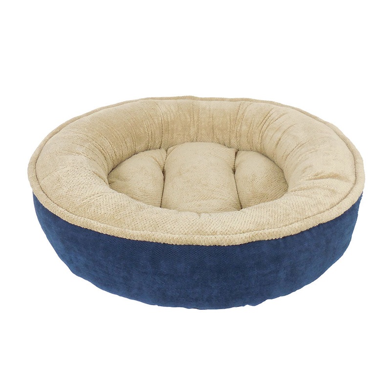Rover Rest Maggie Donut Round Dog Bed Navy/Tan 43 X 43 X 12 Inch