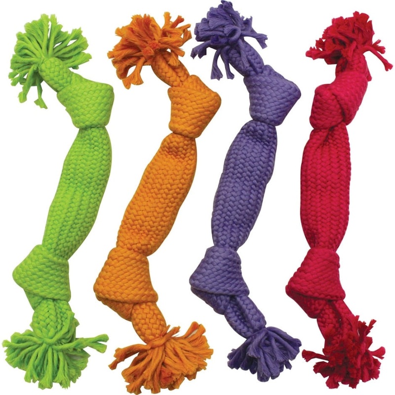 SPOT SUPER SQUEAK ROPE 14 IN ASSORTED