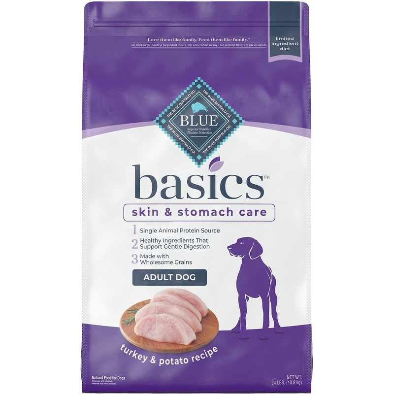 Blue Buffalo Basics Skin & Stomach Care Turkey & Potato Recipe Adult Dry Dog Food, 24 lb 24 lb
