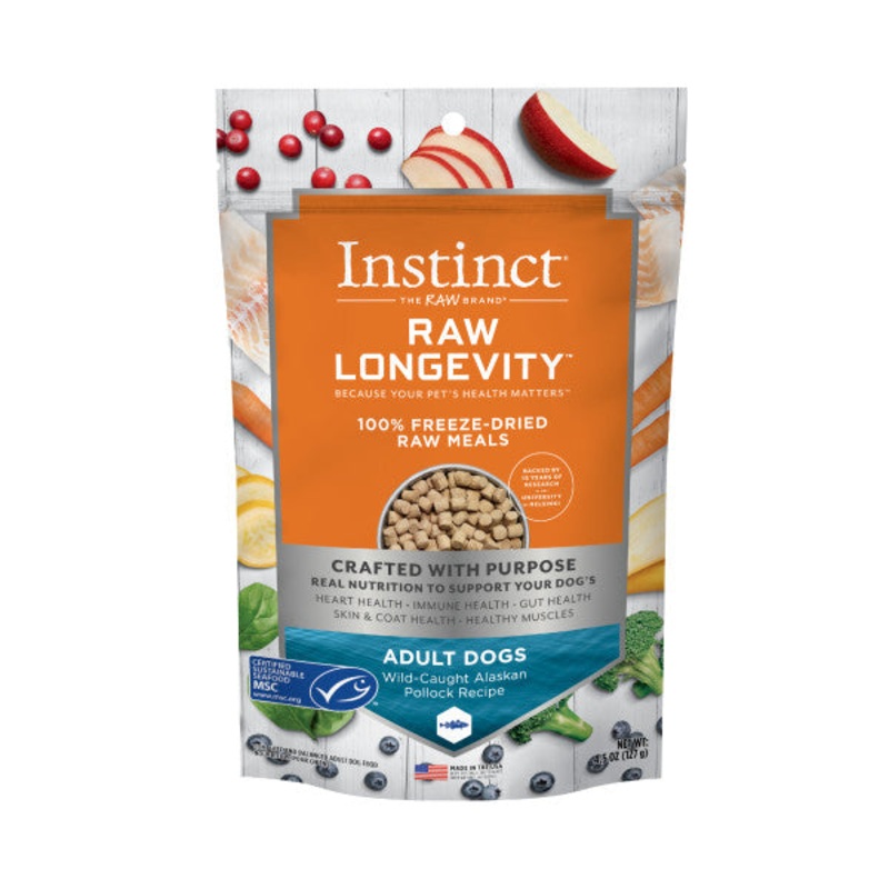 Nature’s Variety Instinct Raw Longevity Adult Freeze-Dried Pollock Bites Dog Food 9.5 oz
