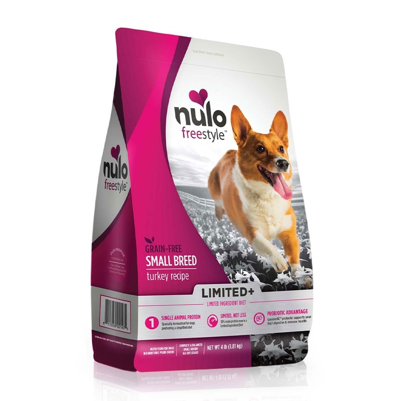 Nulo Freestyle High-Meat Kibble Limited Ingredient Diet Grain-Free Dry Small Breed Dog Food Turkey 4 lb