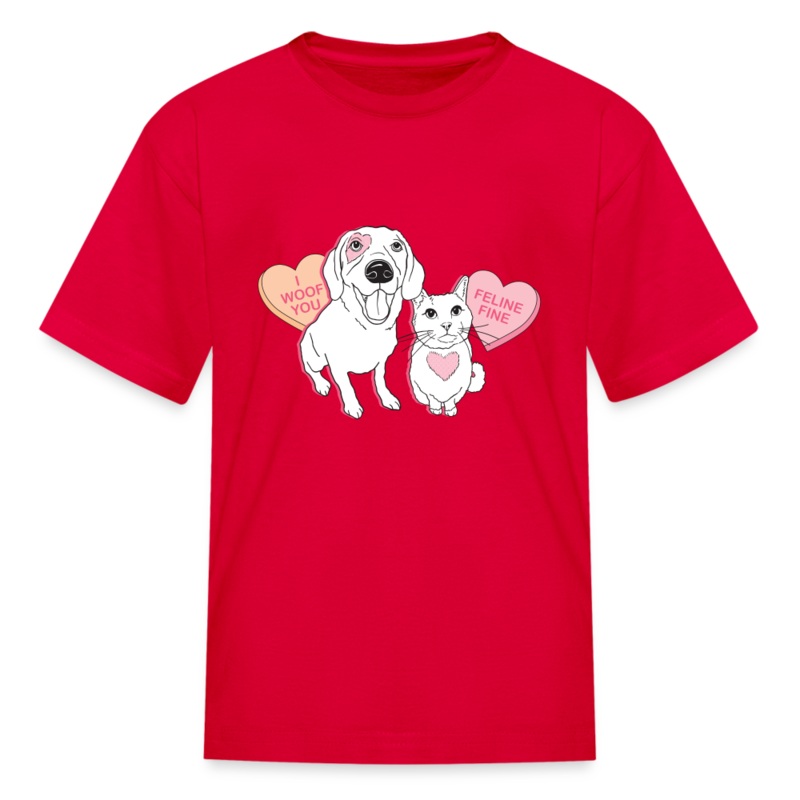 Valentine Hearts Kids’ T-Shirt red S