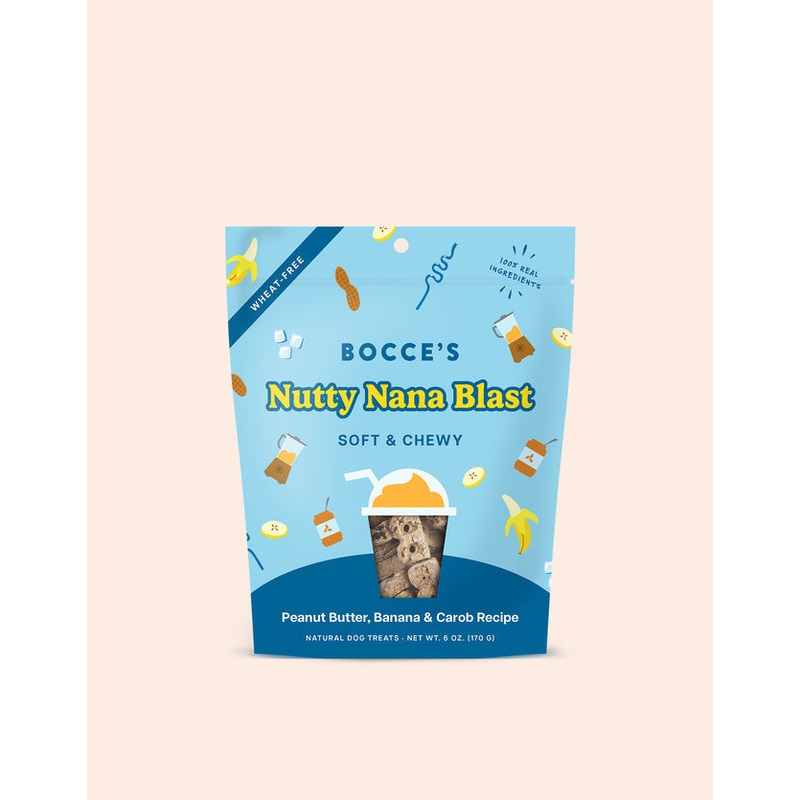 Bocce’s Bakery Nutty Nana Blast Shake Soft & Chewy Dog Treats 6 oz