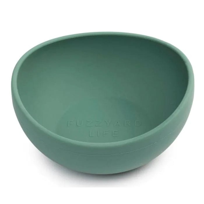 FuzzYard Life Silicone Dog Bowl in Myrtle Green medium